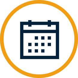 Calendar icon with marked dates