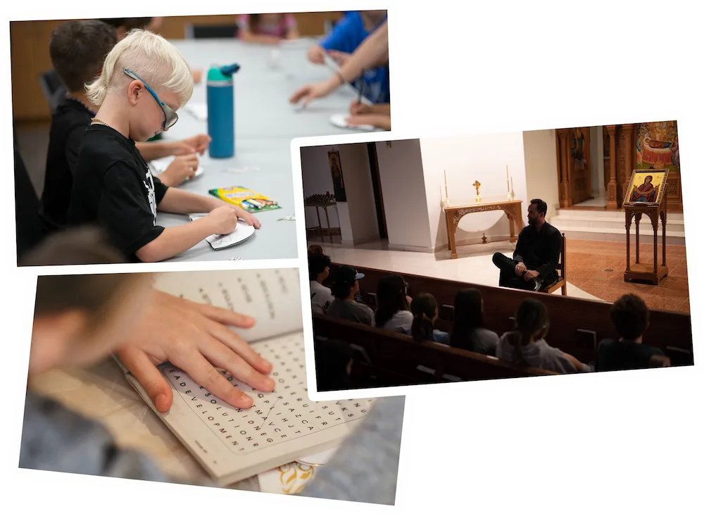 Children learning and attending church activities.